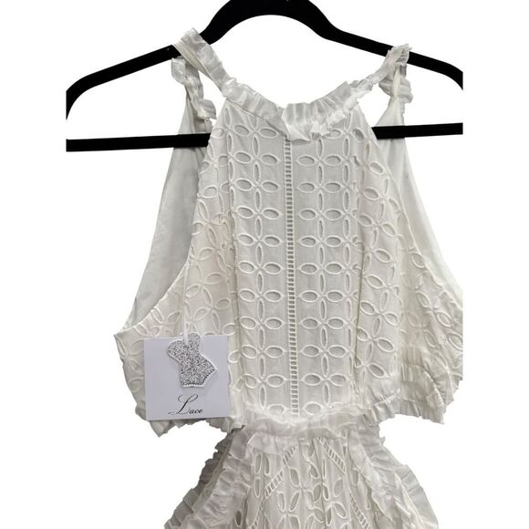 LACE The Label Eyelet Cutout Halter Dress - Size M - NWT - Picture 4 of 7